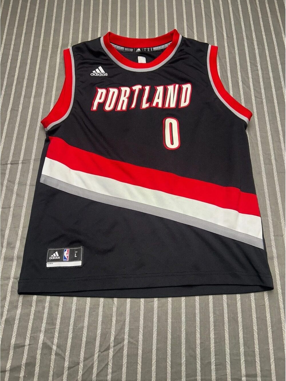 Adidas NBA Swingman Damian Lillard Portland Blazers Jersey Mens Sz Large